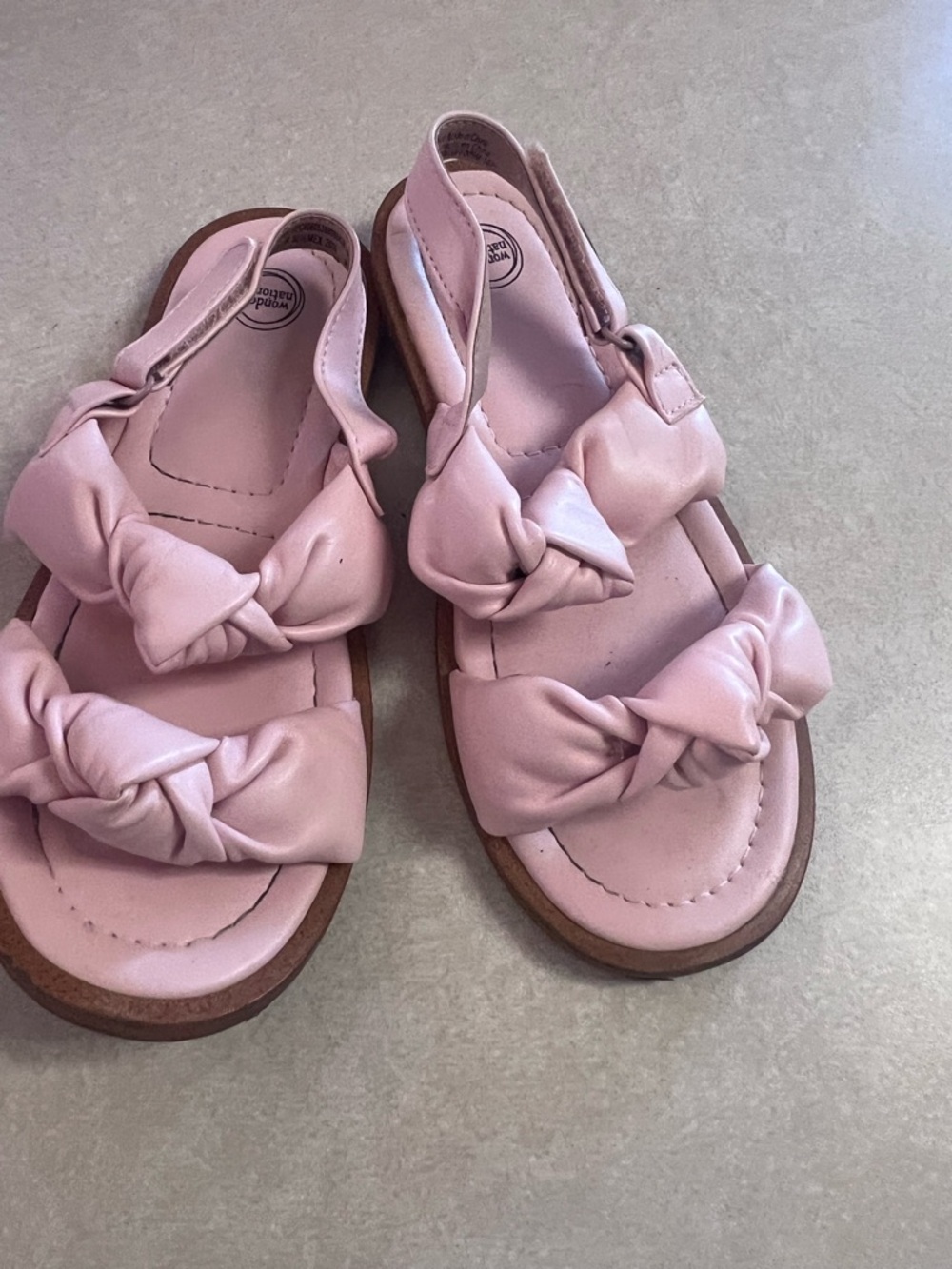 wonder nation Pink Knotted Double-Strap Slingback Sandals